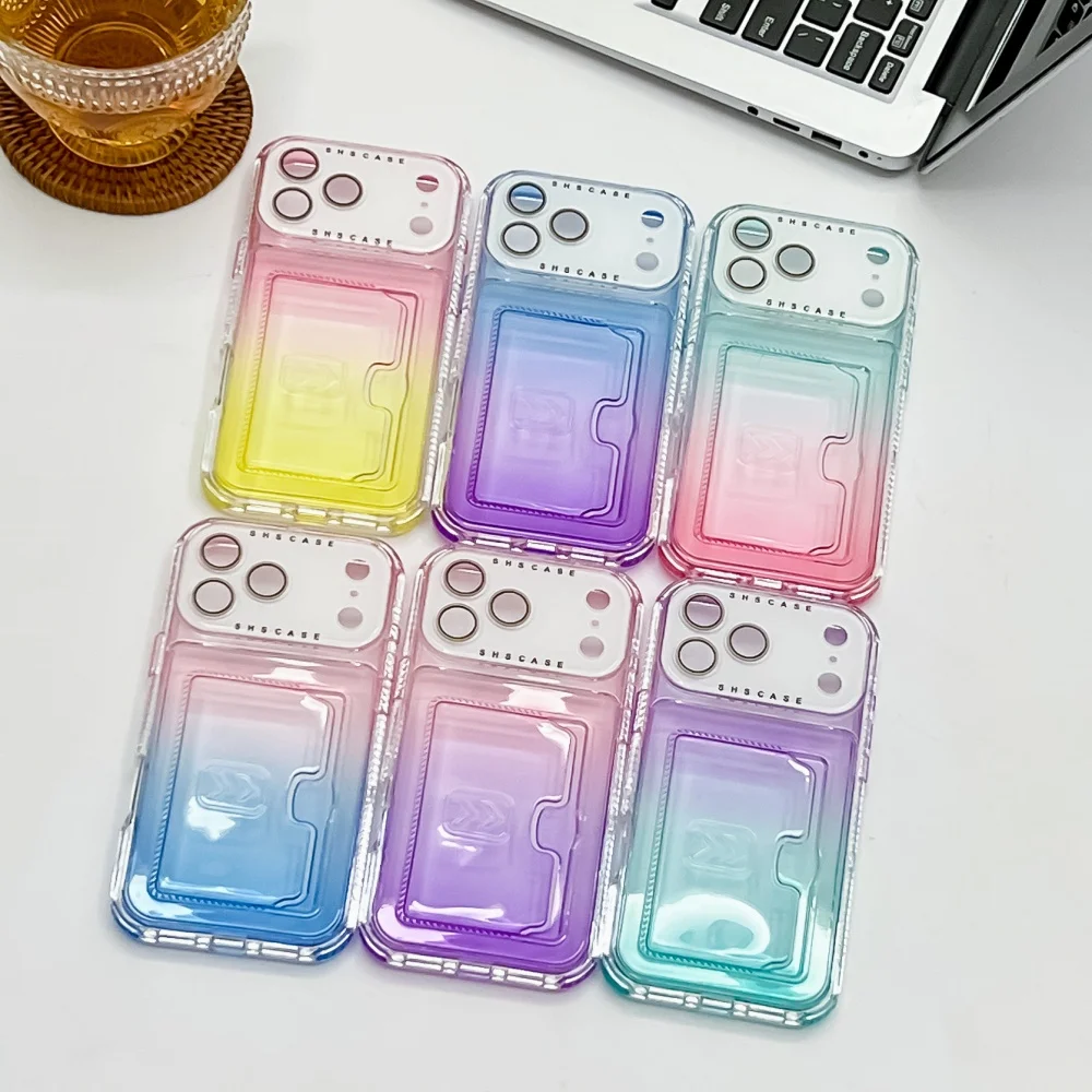 Gradient Transparent Luxury Wallet Case with Card Slot