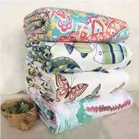 Retro Patterns Summer Thin Quilt Comforter Soft Air Conditioning Twin Queen Coverlet  bedspread покрывало copriletto 6