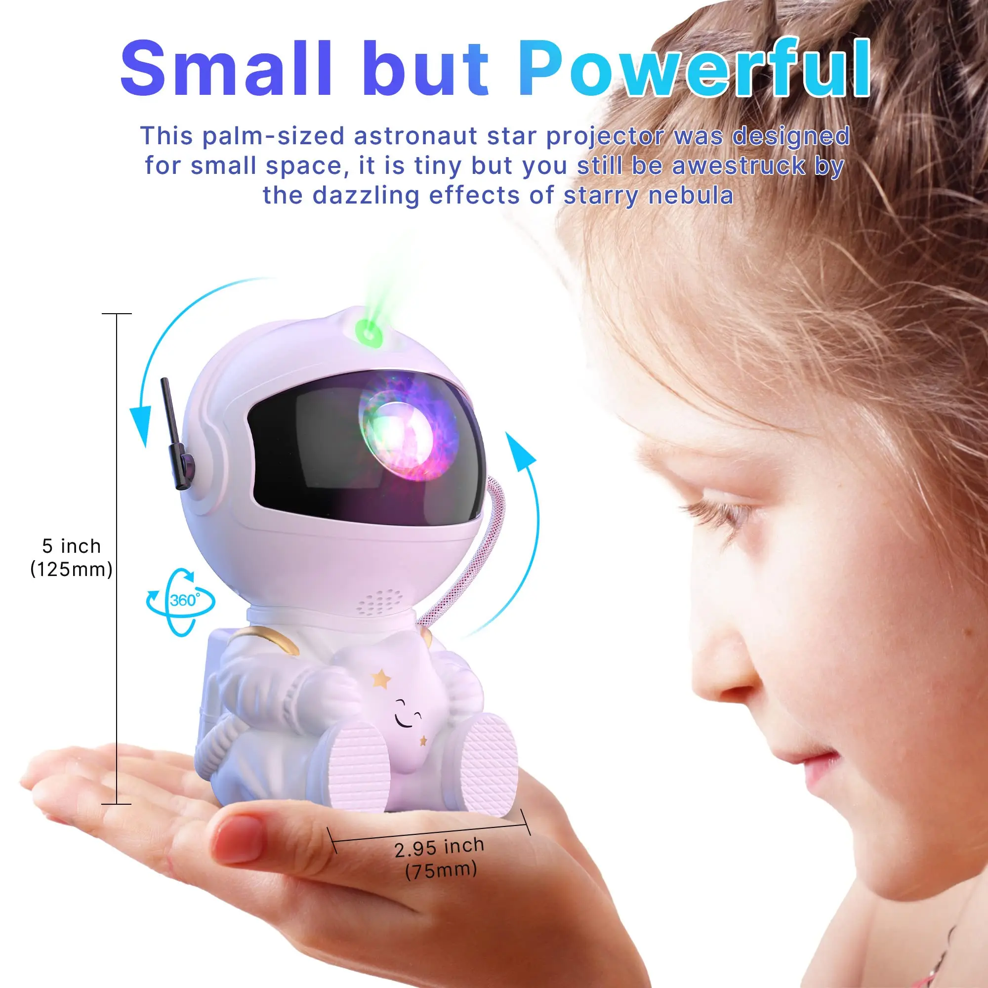 Projecteur Astronaute Galaxie LED – Veilleuse étoiles Et Nébuleuses – USB