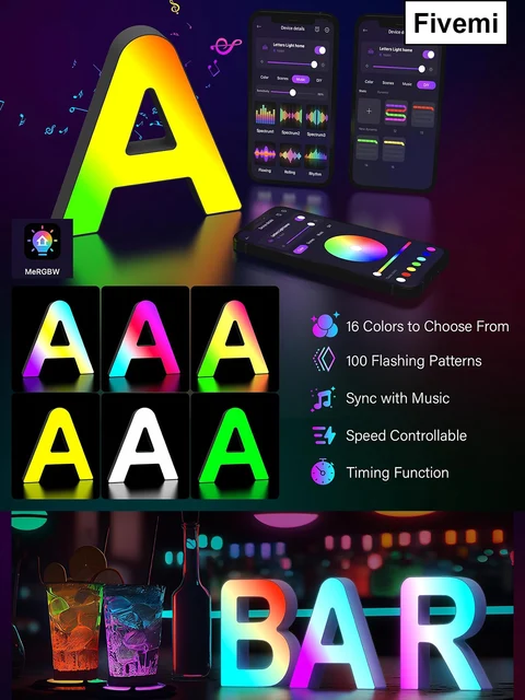 Alphabet Led Night Lights Smart APP 2