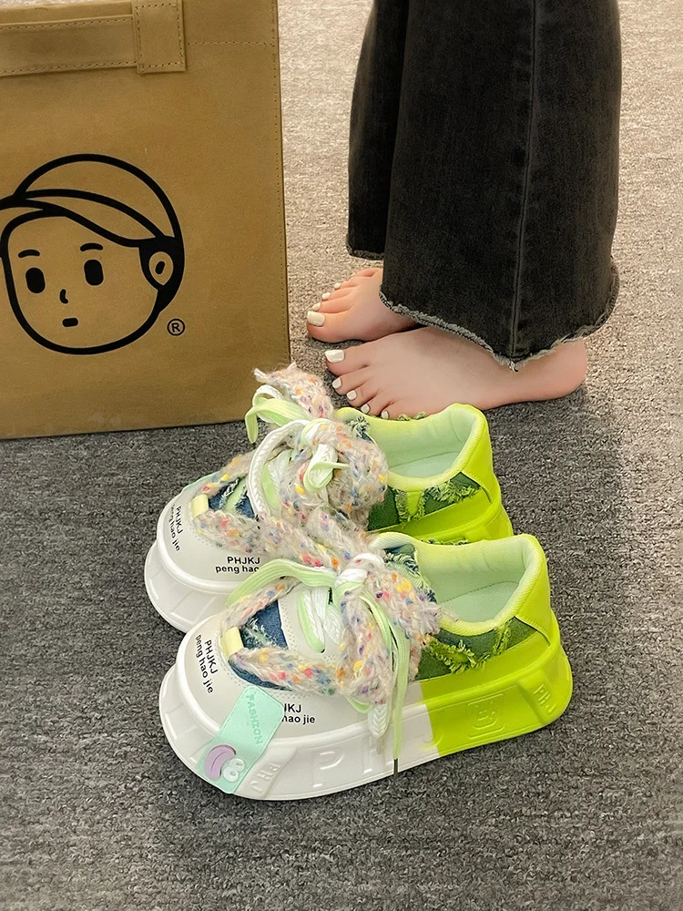 

Женские туфли на платформе с закрытым носком, модные повседневные женские кроссовки с круглым носком, сабо, летние маленькие эспадрильи, новая однотонная ткань, 2024