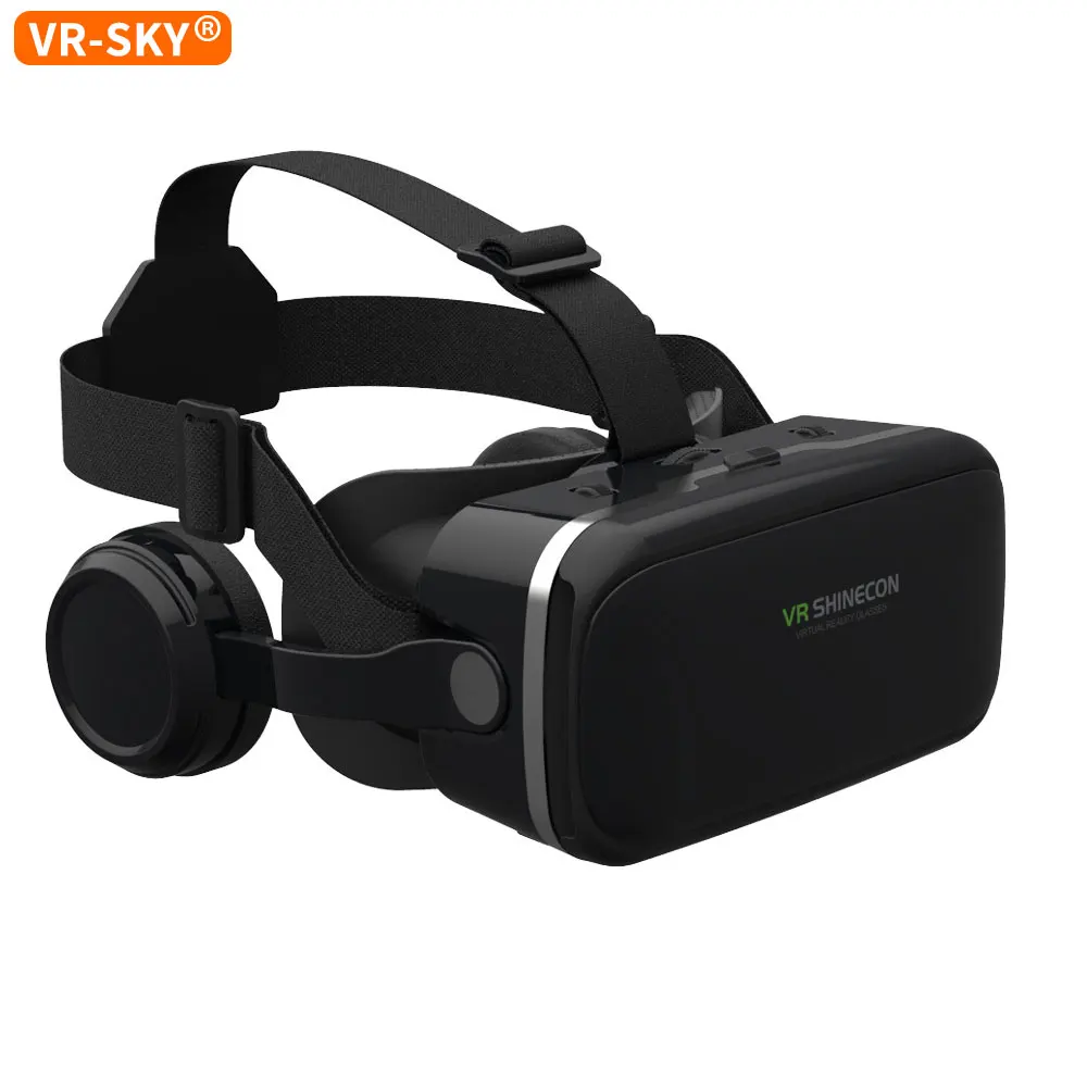 Vr Realtà Virtuale 3D Occhiali Box Auricolare Casco G04E Vr Per Ios Android 4.7-6.5 Pollici Smartphone