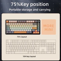 75% Mechanical Keyboard Wired with Media Knob, APAYADO Black Gaming Keyboard,Hot-Swap,ABS Cap Transparent Character Backlighting - Image 4