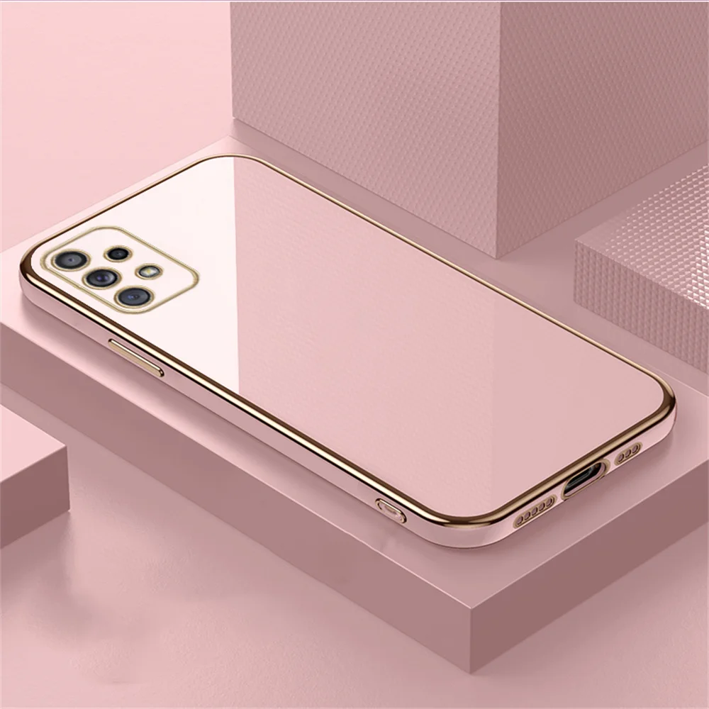 Glossy Plated Phone Case For Samsung Galaxy A52 A52s A72 A22 A53 A73 A33 A23 A32 4G 5G A51 A71 M32 Case Cover Silicone Protector phone case