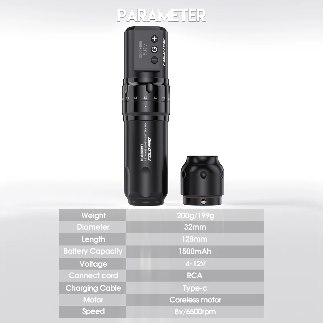 DragonHawk Fold Pro本体のみ Dragonhawk Wireless Tattoo Pen Machine with 2 Batteries