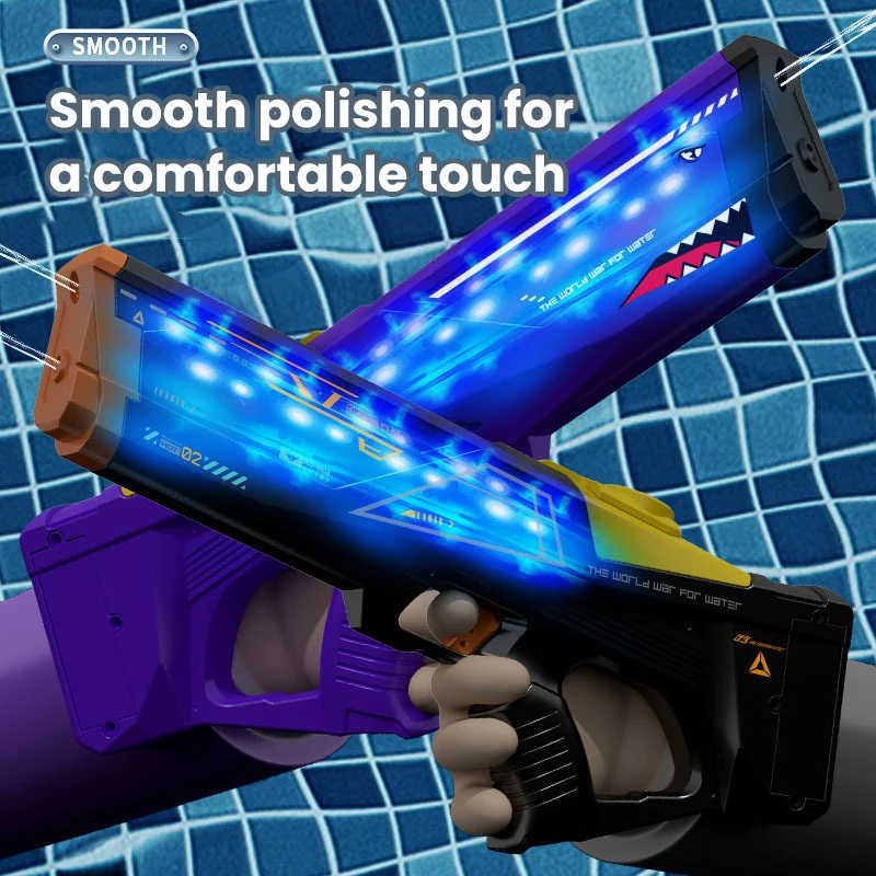Summer Electric Water Gun Double Spray Fully Automatic Continuous Shooting Toy Gun Laser Large Capacity Water Playing Toy