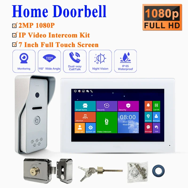 

Cat5/6 Building Video Door Phone Waterproof Street Panel Intercom Support Scan Ic Id Card With Monitors