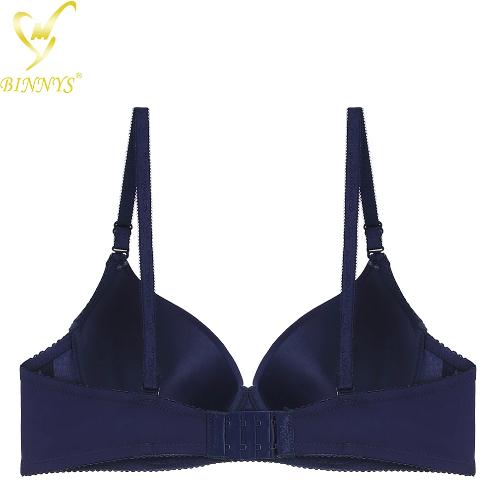 BINNYS Bras for Women C Cup Silicone Bra Nylon Solid Full Cup To Hook and Eye Underwire Push Up