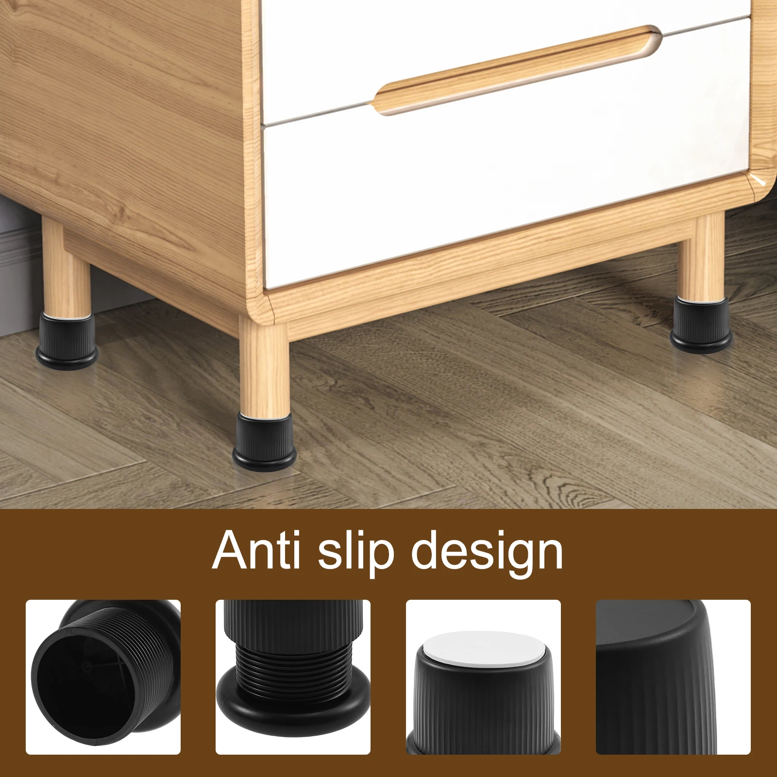 4 Pcs Furniture Riser ABS Anti Slip Sofa Desk Leg Riser 40-63MM Height Adjustable Bed Riser Telescopic Furniture Stand Support