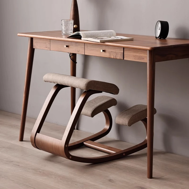 Ergonomic Solid Wood Home Office Computer Chair Long-Hour Comfort Kids Study Posture Correction