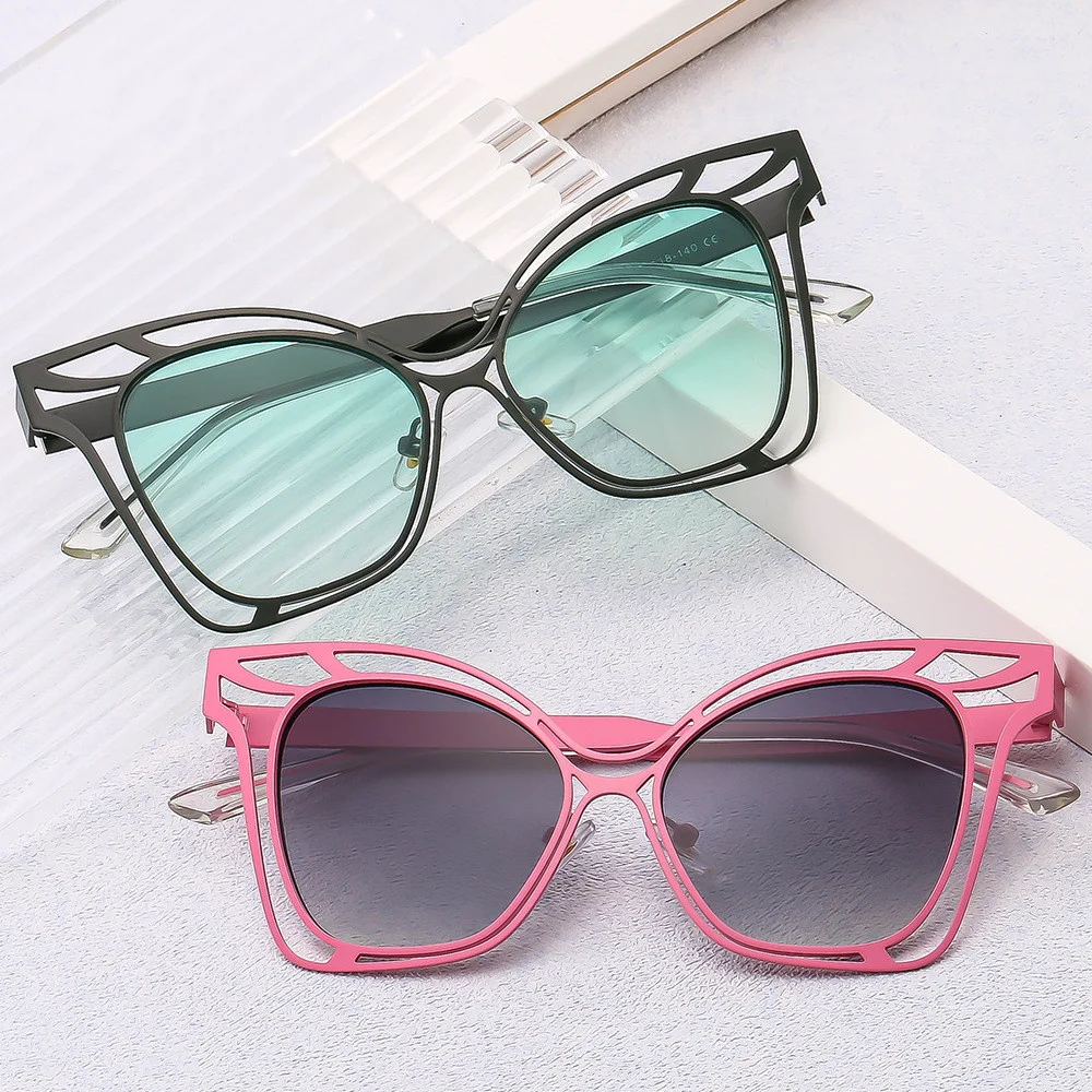 

Солнцезащитные очки в форме бабочки UV400 для мужчин и женщин, роскошные брендовые стильные дорожные солнечные очки карамельных цветов, для вождения, 2023