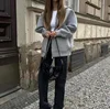 2024 Spring and Autumn New Casual Street Loose Oversize Hooded Zipper Hoodie Space Cotton Jacket Coat Lazy Women's Cardigan 1