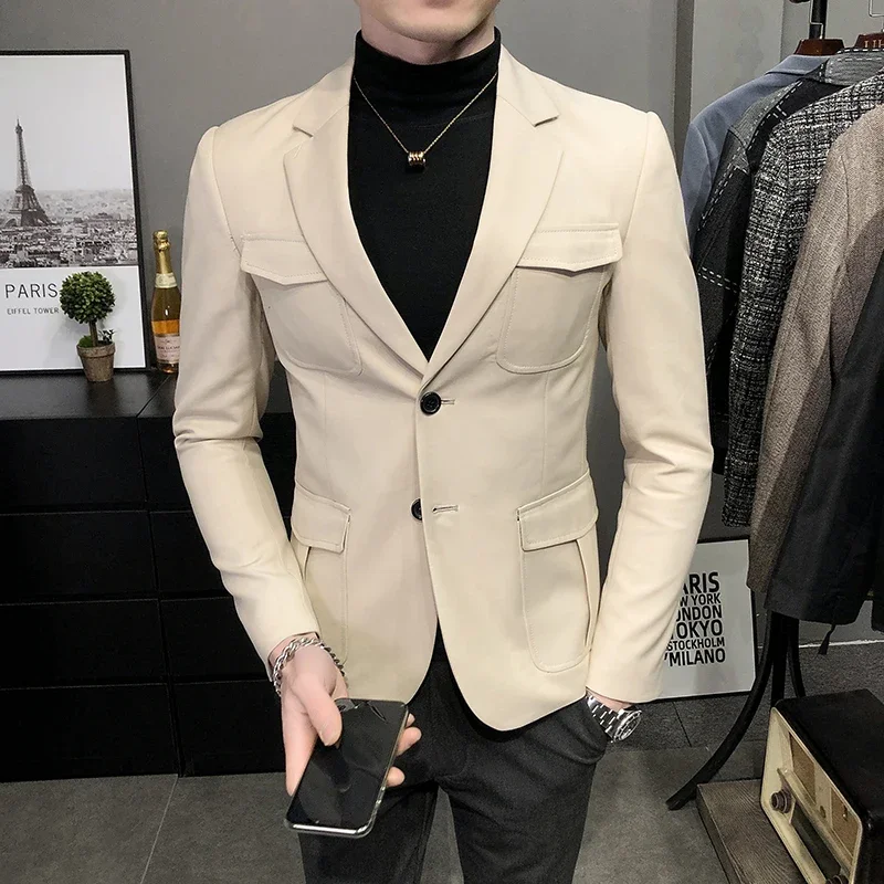 

2023 High-quality Handsome Banquet Autumn and Winter Jacket Suit Single West Slim Casual Men Fashion Business Suit M-3XL