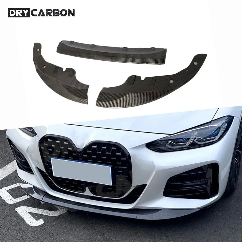 

Carbon Fiber Front Bumper Lip Spoiler Side Splitters For BMW 4 Series G22 G23 M-Tech 2020+ 3Pcs Bumper Chin Car Accessories