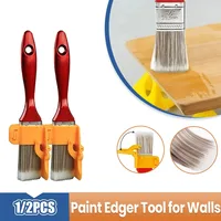 1/2Pcs Red Edger Paint Brush Clean Cut Profesional Edger Paint Brush for Home Room Wall Office Ceiling Corner Color Separator 1