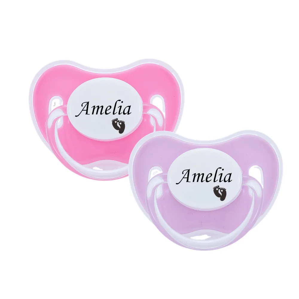 Pacifier Clip 2pcs MIYOCAR Personalized Pacifier with Name Unique Gift for Baby Girl and Boy BPA free Pacifier Clip