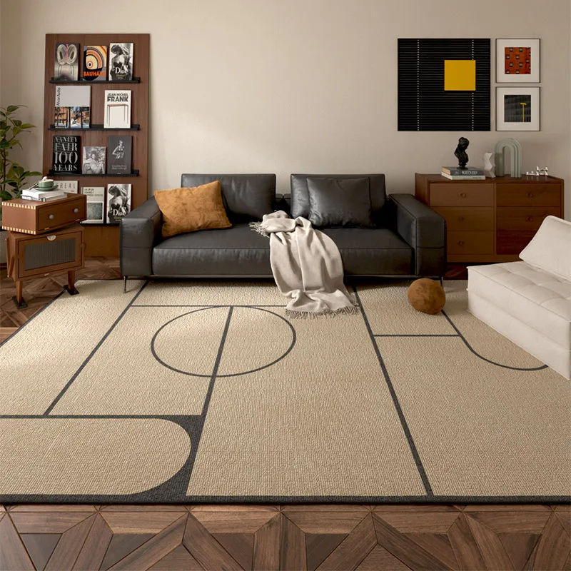 Fluffy Soft Lounge Brown Rug French Retro Carpets for Living Room Luxury Bedroom Decor Bedside Carpet Plush Anti-slip Floor Mat