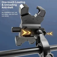 2PCS 360° Rotatable & Adjustable Bike/Motorcycle Phone Mount - Shockproof, Anti-Slip Holder For phone, - Durable Abs Material - Image 2