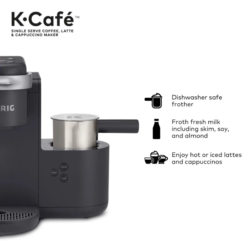Keurig K-Cafe Single Serve K-Cup Coffee Maker, Latte Maker and Cappuccino  Maker, Dark Charcoal - AliExpress