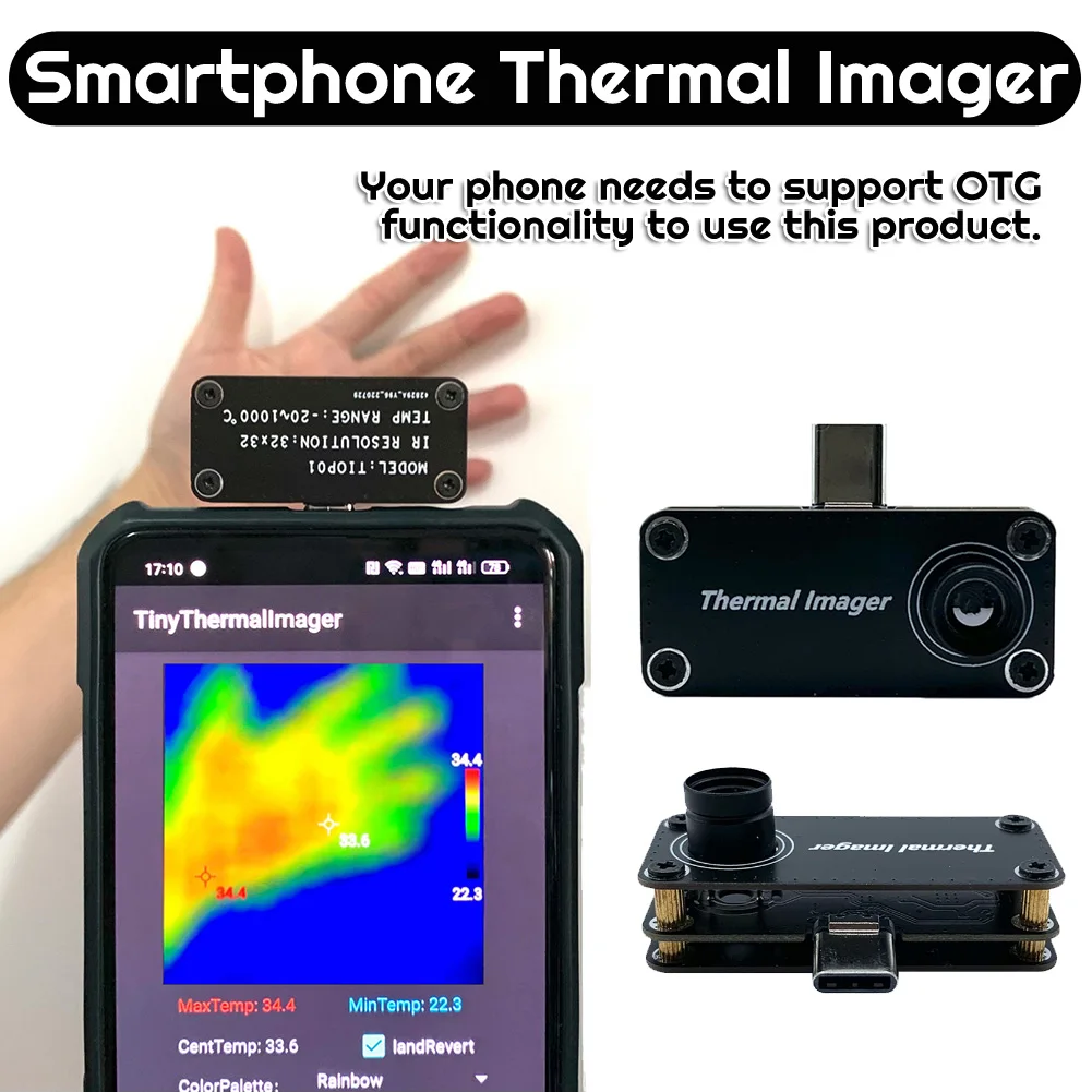 Мини-телефонный датчик температуры, внешний ИК-тепловой датчик, ночное видение для мобильного телефона Android, крошечная камера теплового отображения