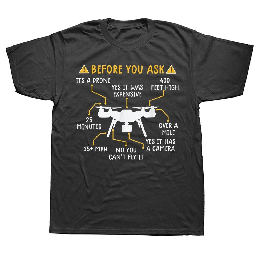 Neues, limitiertes, lustiges Streetwear-T-Shirt mit Aufschrift „Drone Pilot Before You Ask“ – Humor-T-Shirt, lockere Passform, Kleidung für Männer und Frauen, kurze Ärmel