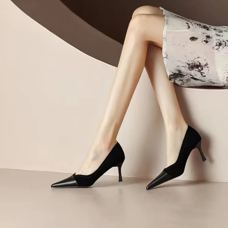 Fashion Pointed Toe High Heels Slip-on Commute Female Shoes Classic Black Dress Shoes Comfortable Shallow Women's Pumps 2023 2