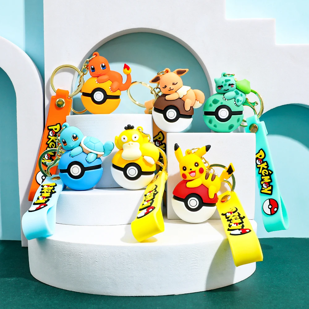 Pokémon-Schlüsselanhänger-Set – süßer Pikachu & Friends Q-Version Schlüsselanhänger, Anime-Rucksack-Charm, Kawaii-Geschenk für Fans und Paare (Geburtstag).