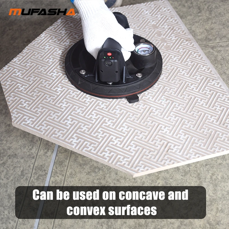 MUFASHA-Electric Vacuum Suction Cup Rough Surfaces Glass Tile Rock Board Visible Pressure Gauge 8" Auto-Air Replenishment vacuum suction cup vacuum sucker