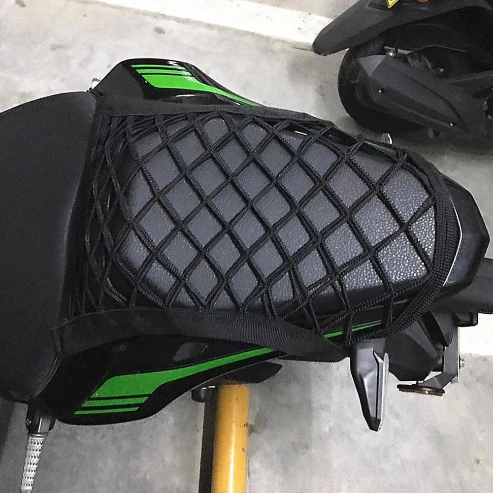 Motorcycle Helmet Storage Trunk Bag Luggage Net Hook Hold Bungee Strap Rack Organizer