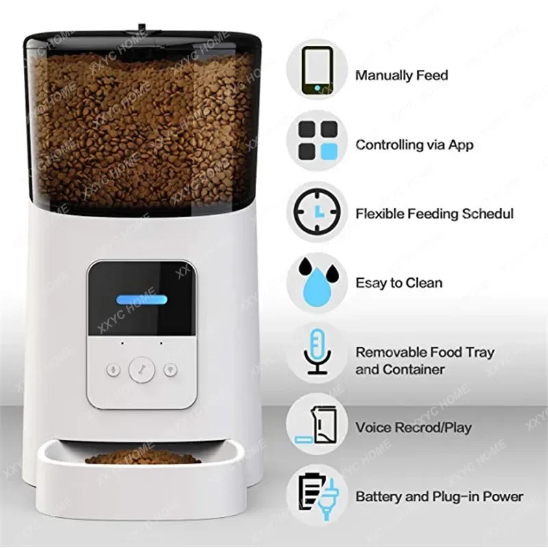 2558-017d3e.jpg Dog Cat Smart Pet Feeder Wifi Mobile App Remote Control Microchip Automatic Pet Feeder with 6L
