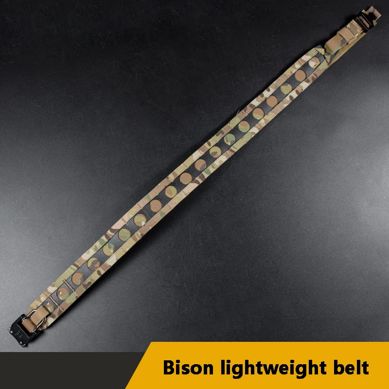 

Cordura Material Bison Tactical Lightweight Belt Waist Seal MOLLE Mount Quick Release Metal Buckle Inside Double-layer Belt
