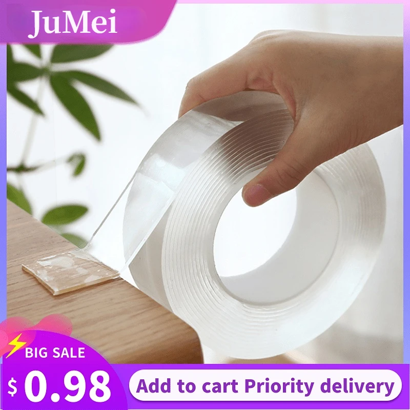 

1/2/3/5M Double Sided Tape Nano Tape Reusable Waterproof Transparent Tapes Wall Sticker Non-marking And Washable Self adhesive