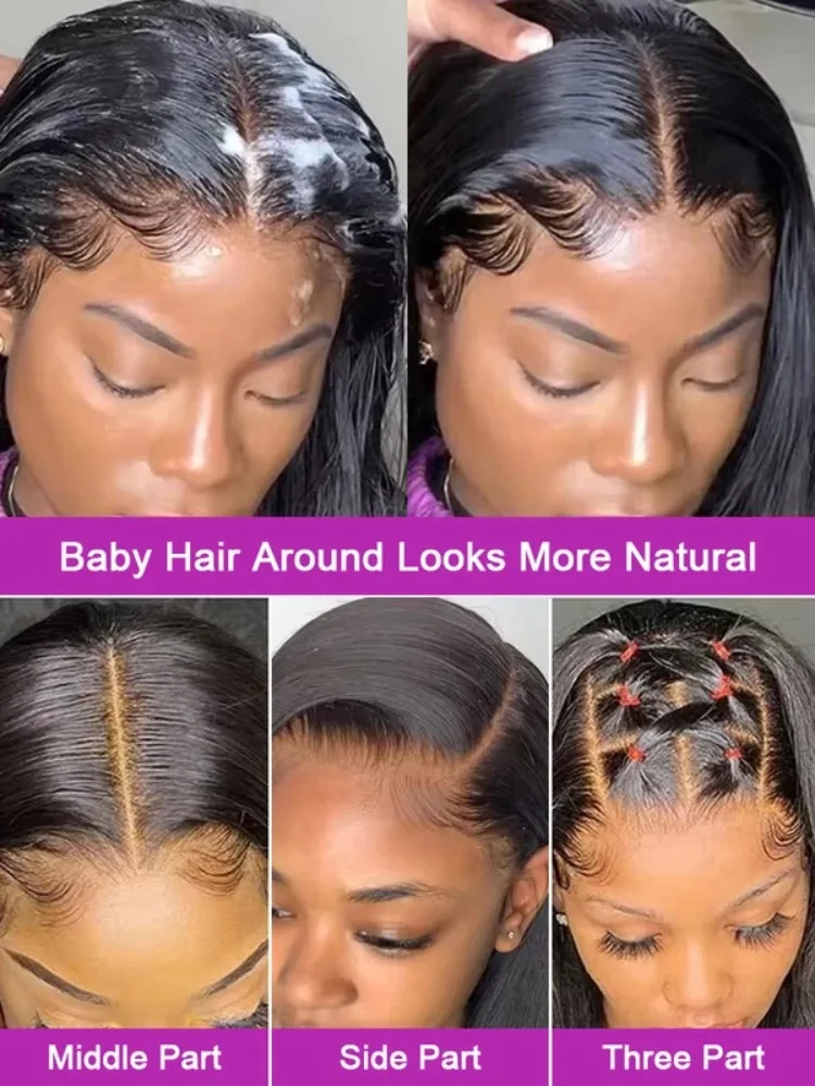 250 Density 13x6 Bone Straight Hd Lace Front Wig 40 46 50 Inch 13x4 Lace Frontal Human Hair Wigs For Women Brazilian Hair Wigs