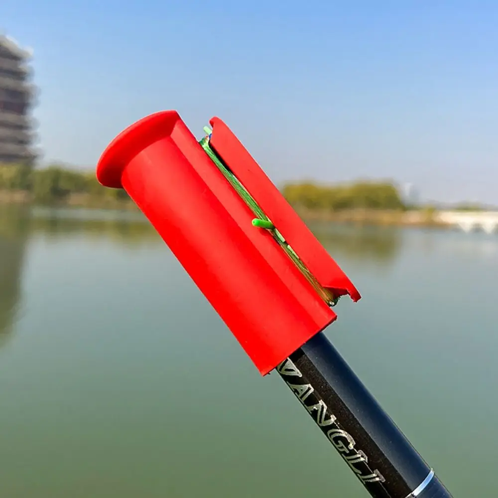 Wire Winder Fishing Rod Plug Silicone Fishing Line Winder Red High Elasticity Rod Head Cover Tackle Accessories