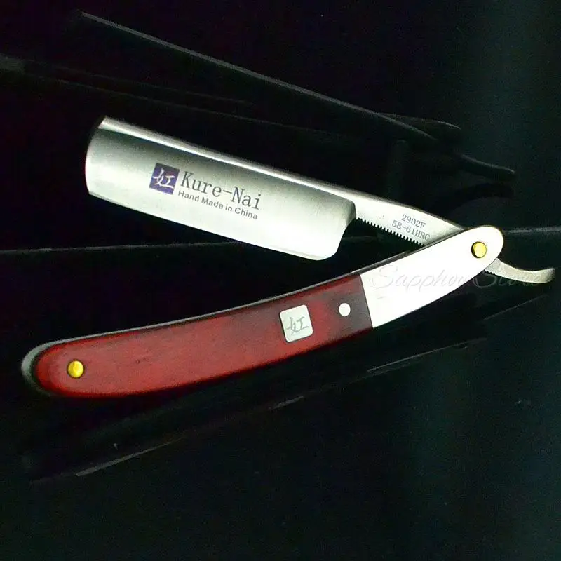 4pcs/set High Quality S45C High Carbon Steel Straight Edge Razor sharp already Manual Shaving Knife Sandalwood Handle For Man 3