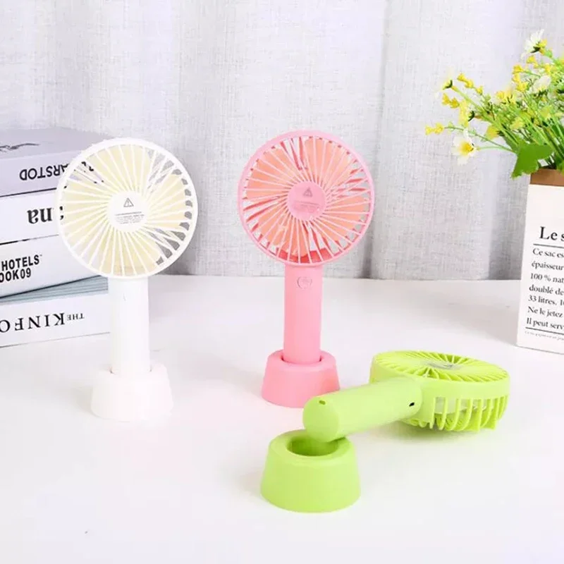 1/2pcs Hand-held Mini Fan Portable Gift Usb Mute Small Fan Desktop Outdoor Large Wind Rechargeable Small