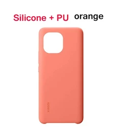 Luxury Leather TPU Soft Case with Carbon Texture for Xiaomi Mi 11 - Premium Protection and Style (Orange)