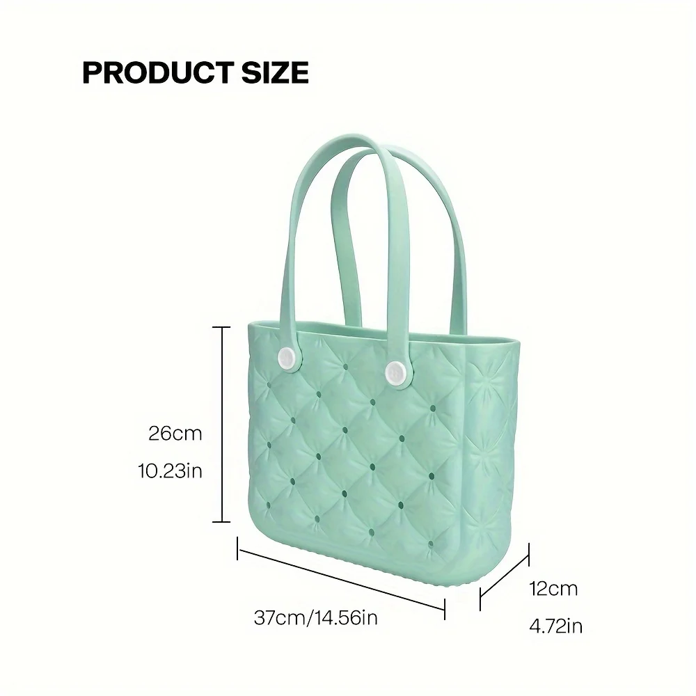 New EVA Waterproof Handbag Beach Leisure Dopamine Candy Solid Color Printed High Quality Bogg Bag