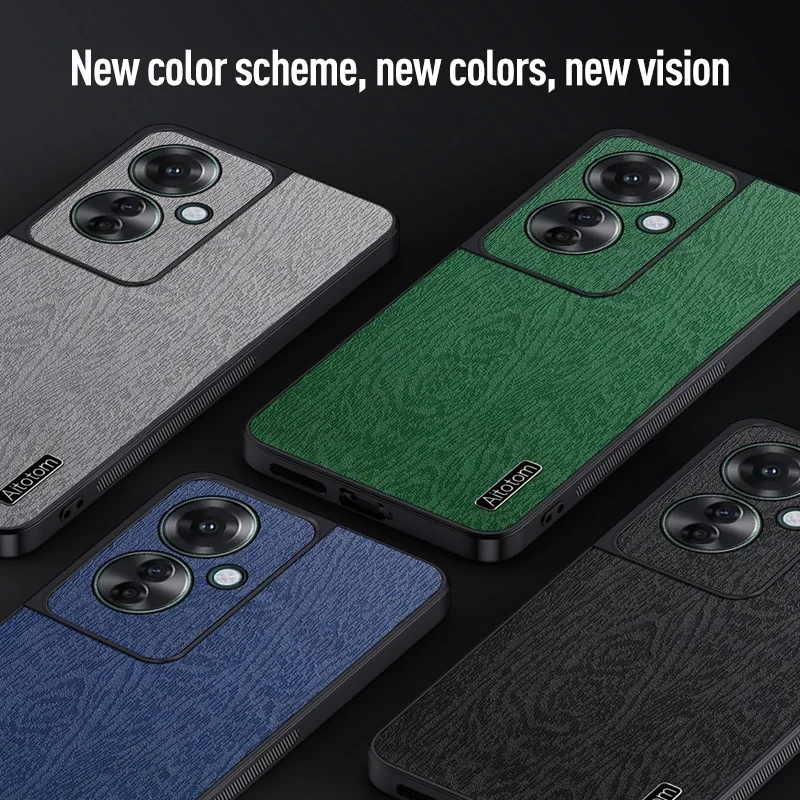 Premium PU Leather Wood-Pattern Protective Phone Case - Elegant Luxury Design