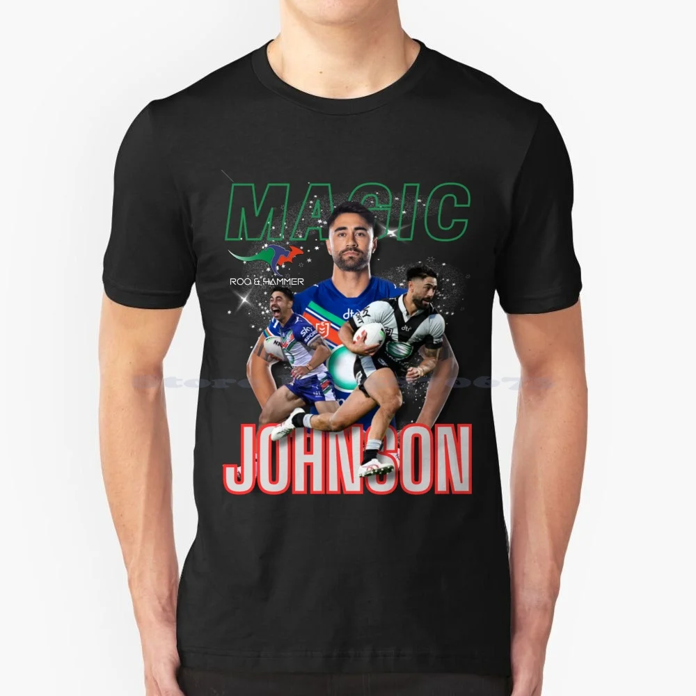 Magic Johnson! Maglietta 100% Cotone Tee Shaun Johnson One Nz Nuova Zelanda Kiwis Vodafone Nz Rugby League