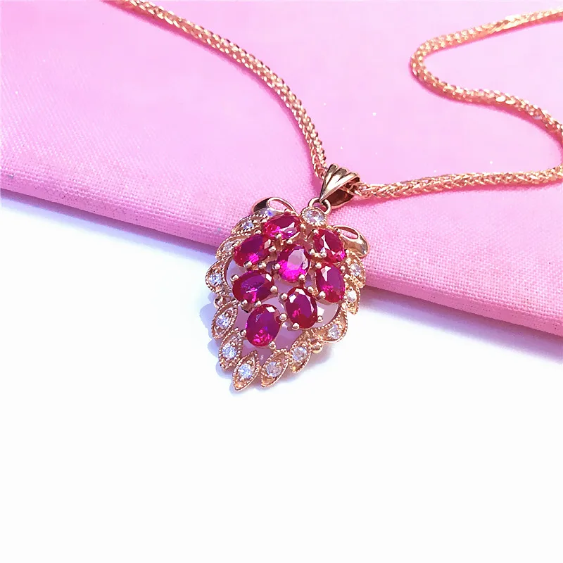 [韓国の人気ジュエリー] Grapeberry necklace. S 585 Purple Gold Fashion new in Ruby Grape Necklace Plated