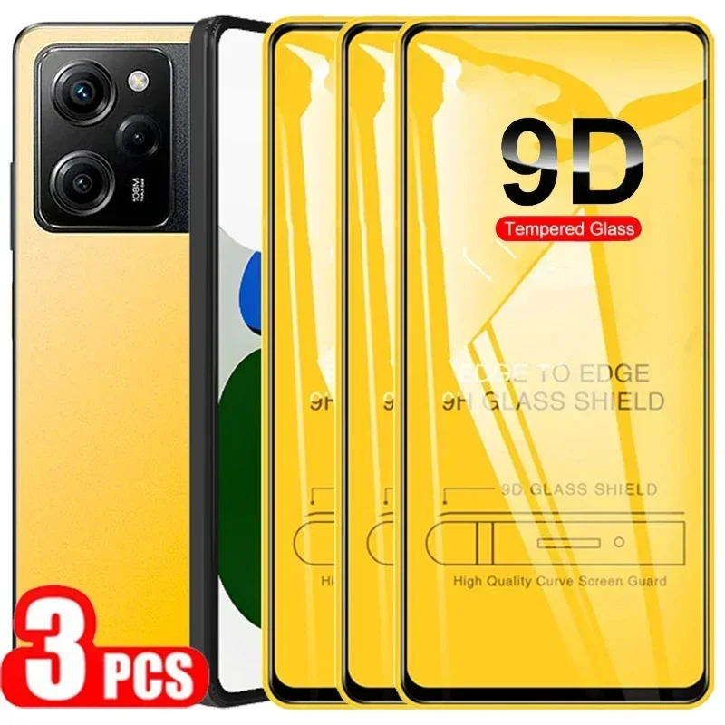 

Закаленное стекло 9D для POCO X5, F5, X3, X4, F2, M3, M4 Pro, 3 шт.