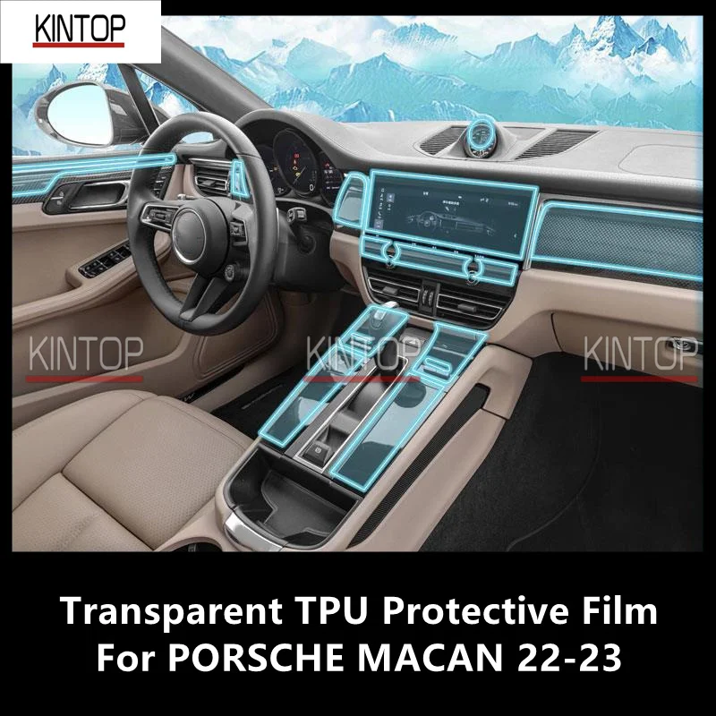 

For PORSCHE MACAN 22-23 Car Interior Center Console Transparent TPU Protective Film Anti-scratch Repair Film Accessories Refit