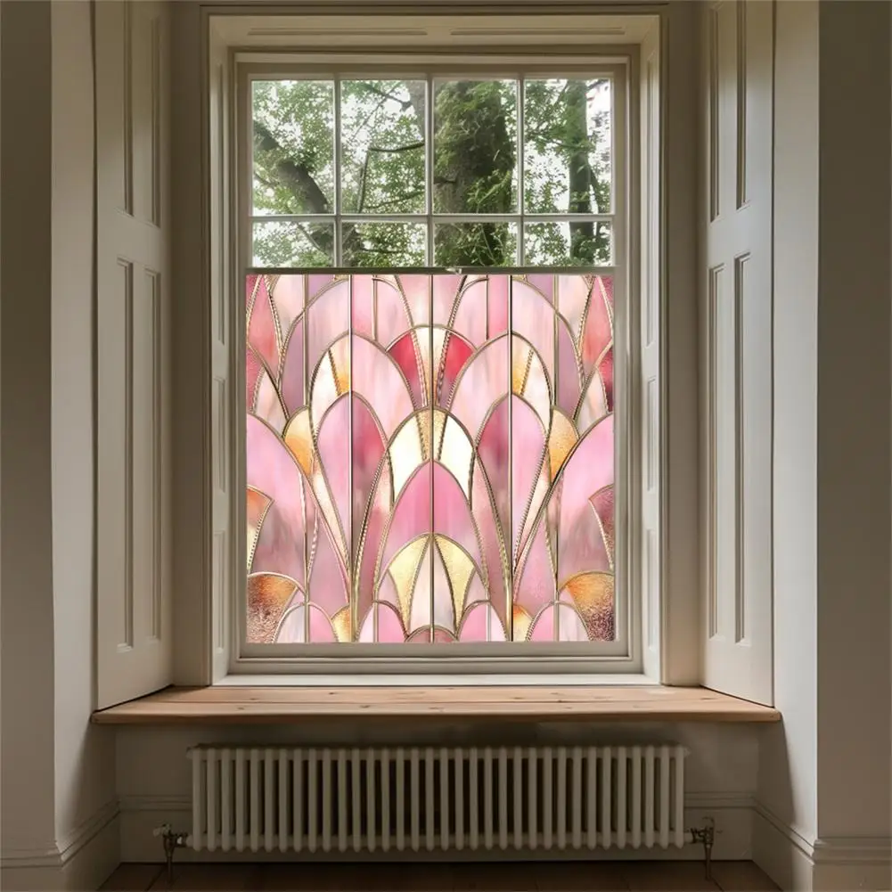50*50cm Window Film Stained Glass Static Window Film Privacy Protection Sun Blocking Glass PVC Home Office Covering window stickers