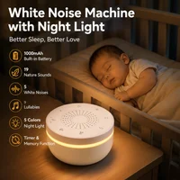 Portable Baby White Noise With 1000mAh 30 Soothing Sounds 5 Colors Night Lights And Timer Baby Sleep Soother For Stroller & Crib 1