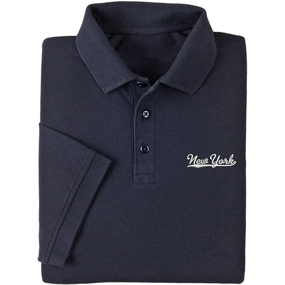 Lyprerazy Men's Casual Polo Shirt New York-NY Embroidered Short Sleeve Golf Polo-Shirt