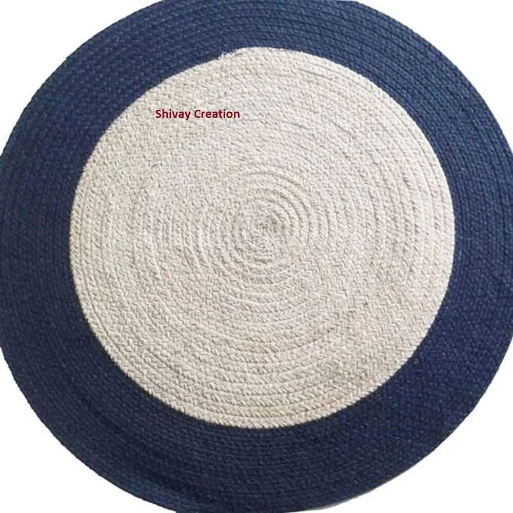 

Rug 100% Natural Jute Reversible Rug Braided Style Living Modern Floor Area Rug- Home carpets bedroom decoration