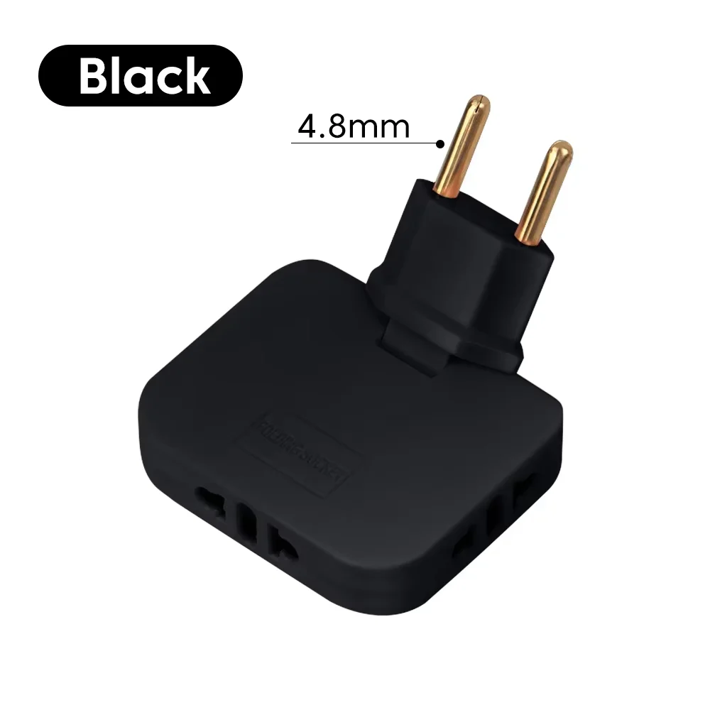 Plug Adapter EU Travel 3 in 1 US to Europe 2 USB Ports Type C/E/F Compatible Germany France Italy