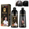 500ml Essence Black Hair Dye Shampoo Covering Hair Permanent Hair Color Dye Shampoo Natural Argan Oil Essence Instant
