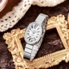 Ladies' exquisite and high-value Arabic numeral scale oval dial bamboo style steel strap quartz watch. 2